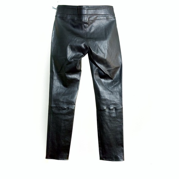 Yves Saint Laurent Black Leather Trousers - Picture 2 of 5